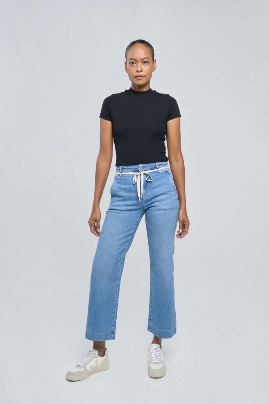 Damen DAWN Jeans | Dew Flared Soft Denim - French Pocket