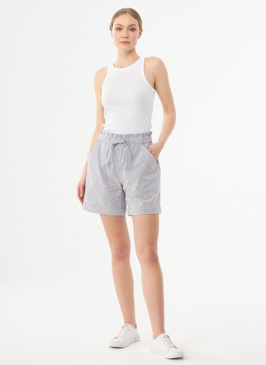 Damen ORGANICATION Hosen | Paperbag-Shorts Aus Leinengemisch