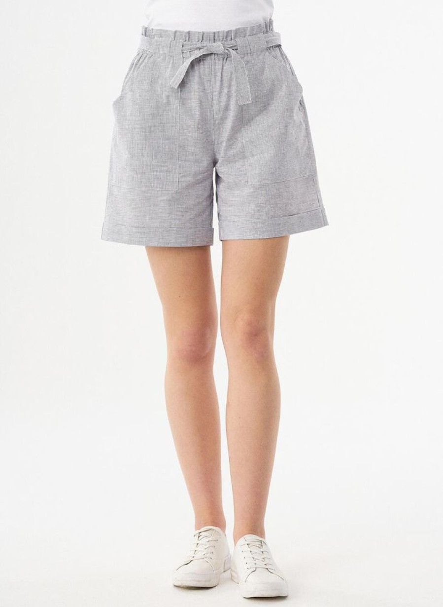 Damen ORGANICATION Hosen | Paperbag-Shorts Aus Leinengemisch