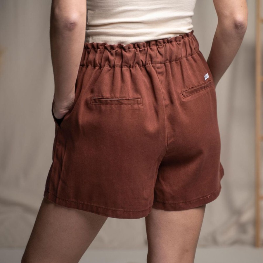 Damen Vresh Clothing Hosen | Evvie - Shorts Aus Tencel, Rotbraun